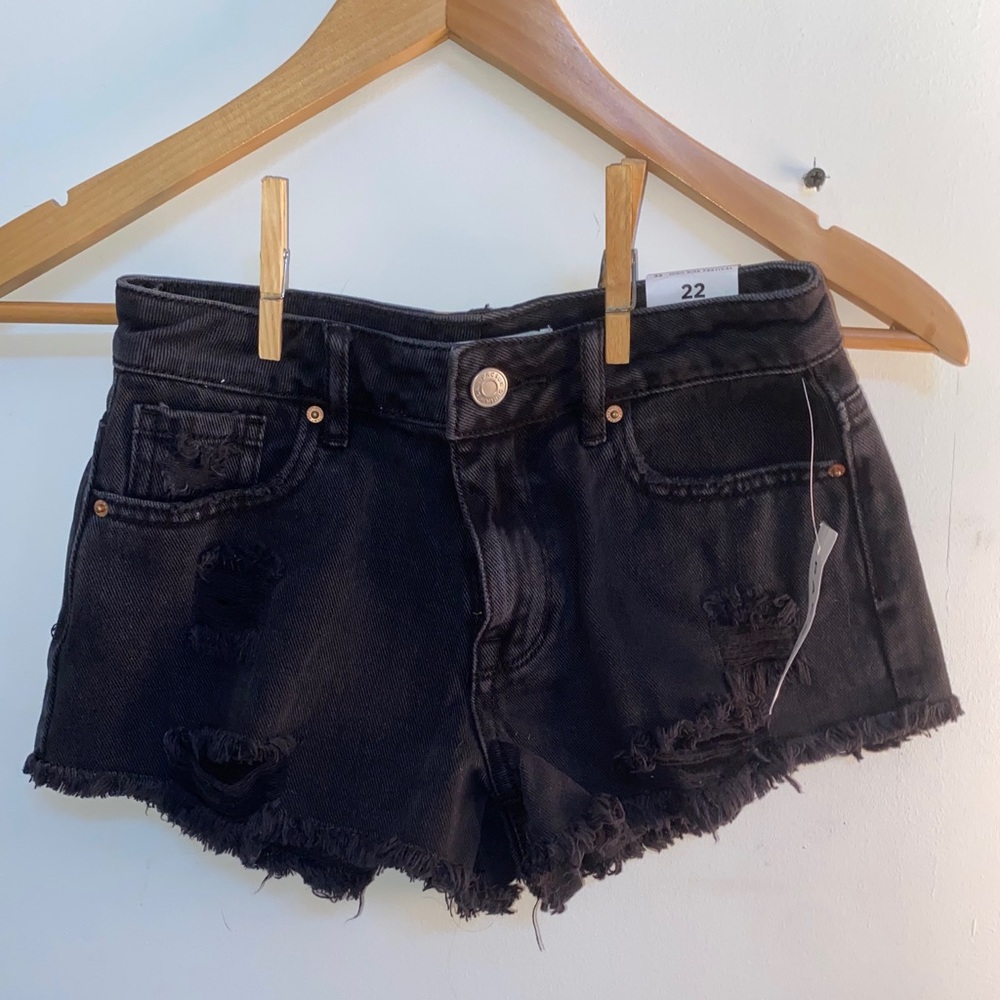 High waisted Black Jean Shorts size 22